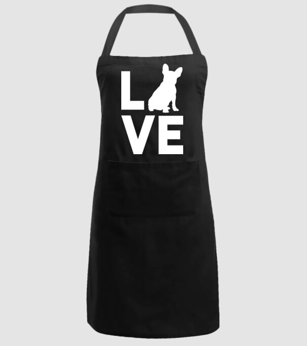 LOVE Bulldog francez model negru pe tricou