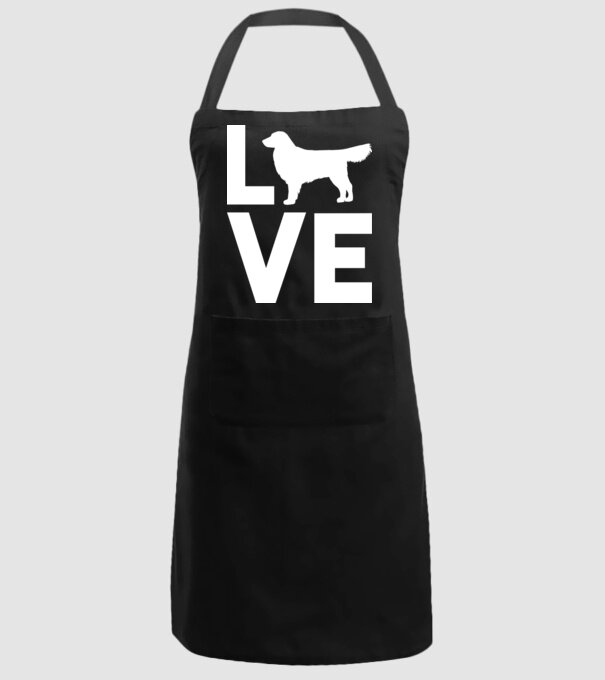 LOVE Golden Retriever model negru pe tricou