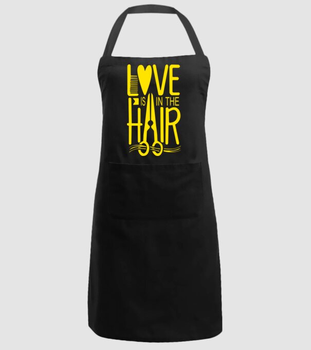 Love is in the hair model negru pe tricou