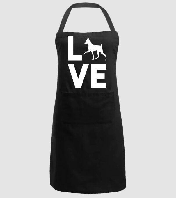 LOVE Pinscher model negru pe tricou