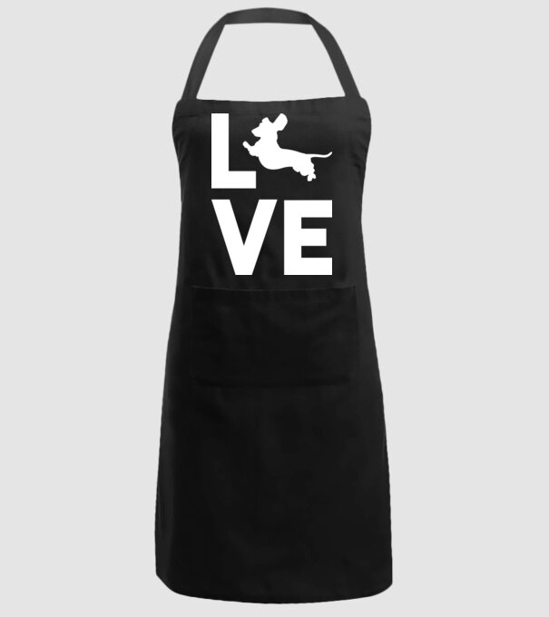 LOVE Teckel model negru pe tricou