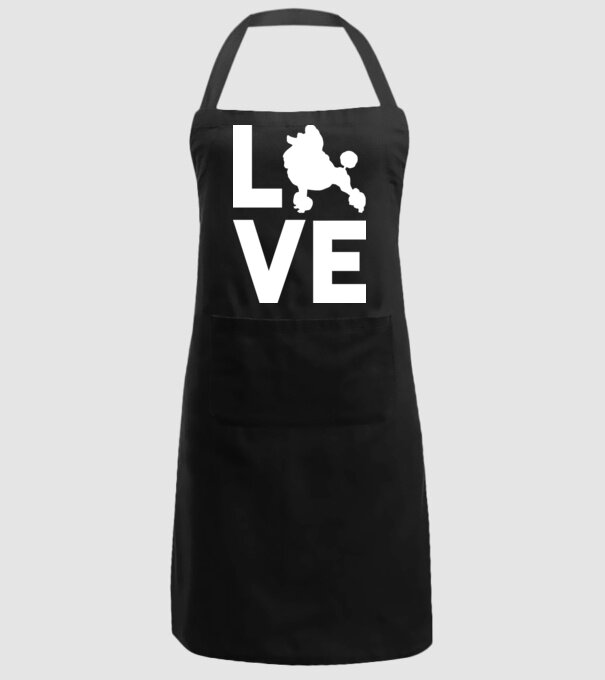 LOVE Pudel model negru pe tricou