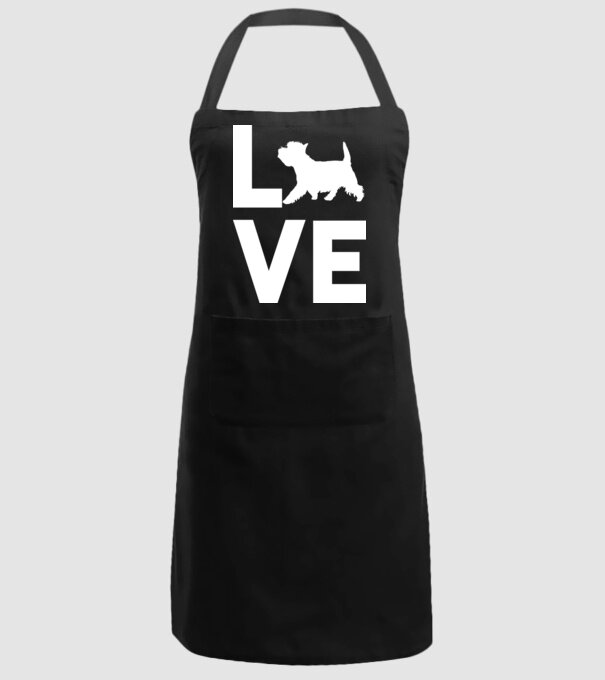 LOVE Westie model negru pe tricou