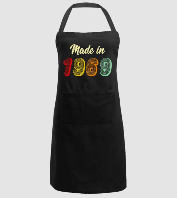 made in 1969 retro model negru pe tricou