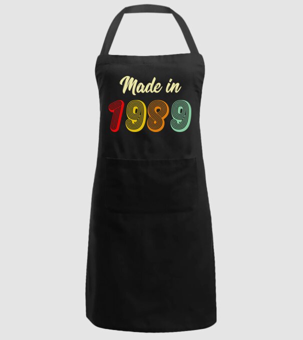 made in 1989 retro model negru pe tricou