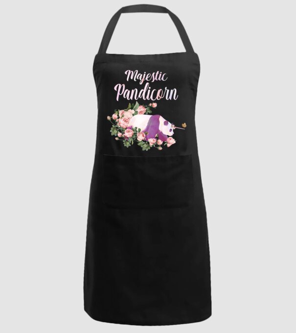 Majestic pandicorn model negru pe tricou