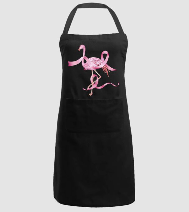 Împotriva Cancerului de sân flamingo model negru pe tricou
