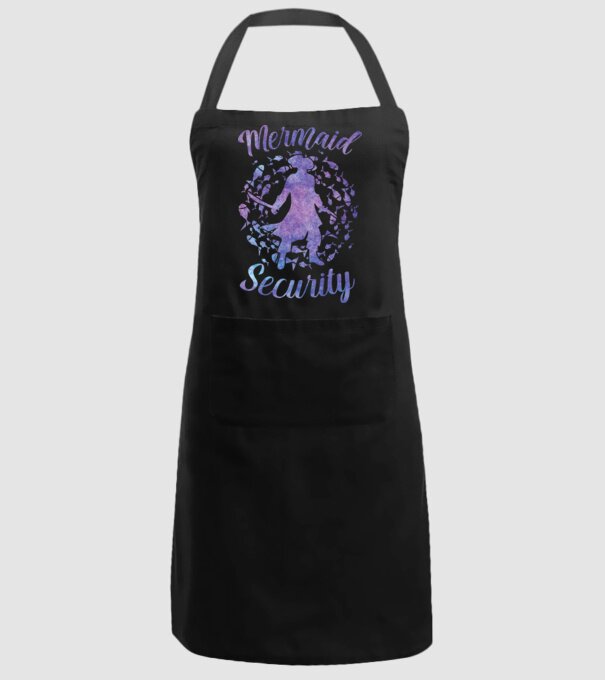 Mermaid Security boys aquarell model negru pe tricou
