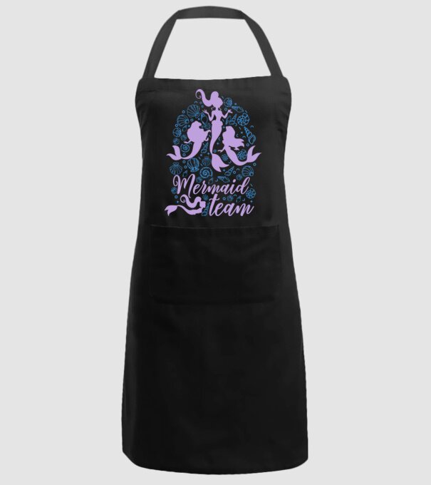 MermaidTeam model negru pe tricou