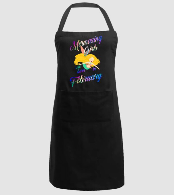 Mermazing girls are born february model negru pe tricou