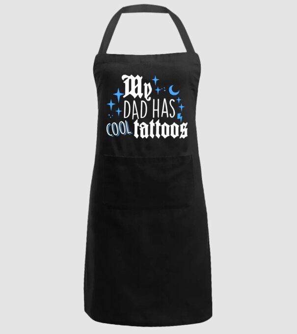 My dad has cool tattoos model negru pe tricou