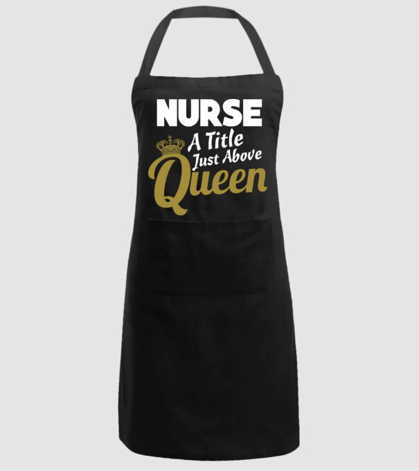 Nurse a title just above Queen model negru pe tricou