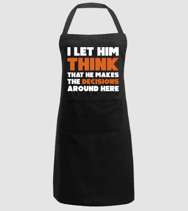 Motiv cuplu I let him think model negru pe tricou
