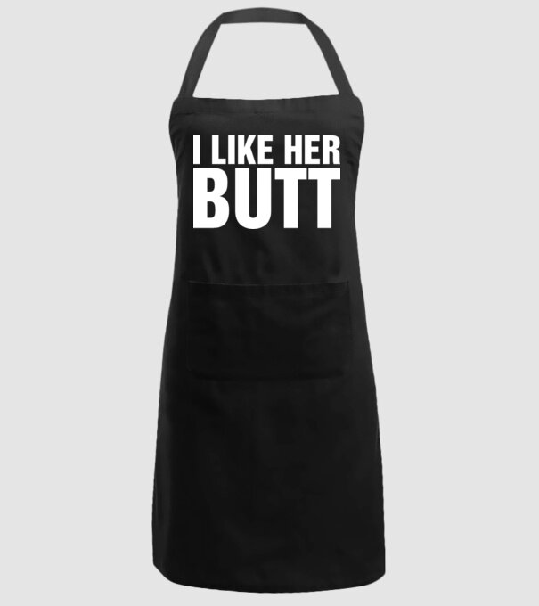 Motiv cuplu I like her butt model negru pe tricou