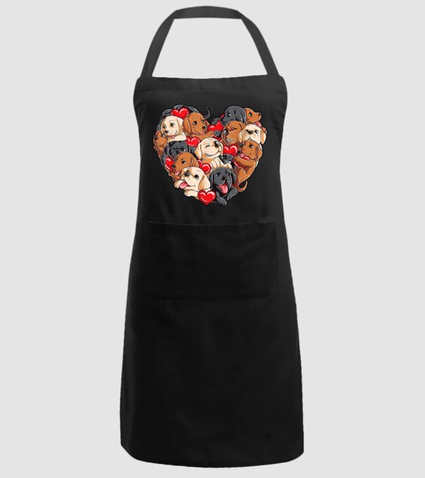 Puppy Heart model negru pe tricou