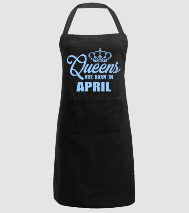 Queens are born in - April model negru pe tricou