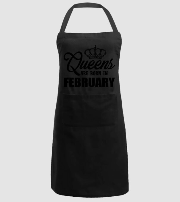 Queens are born in - February model negru pe tricou