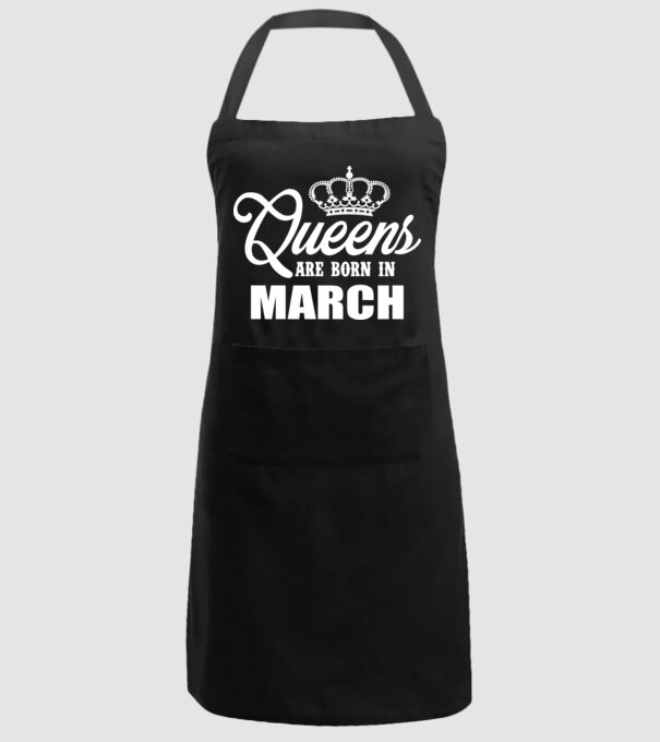Queens are born in March model negru pe tricou