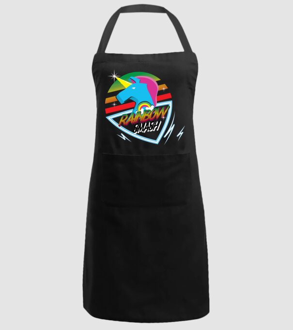 Rainbow smash model negru pe tricou