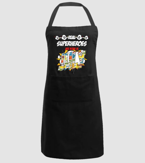 real superheroes are born in july model negru pe tricou