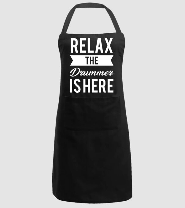 Relax The Drummer is Here model negru pe tricou