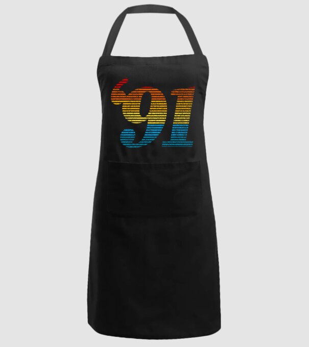 Retro Birthday 1991 model negru pe tricou