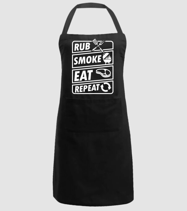 Rub Smoke Eat Repeat model negru pe tricou