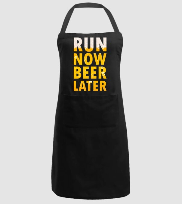 Run now beer later model negru pe tricou