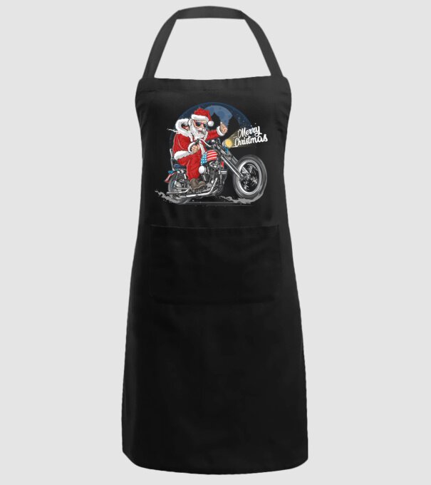 Santa Motocicletă Merry Christmas model negru pe tricou