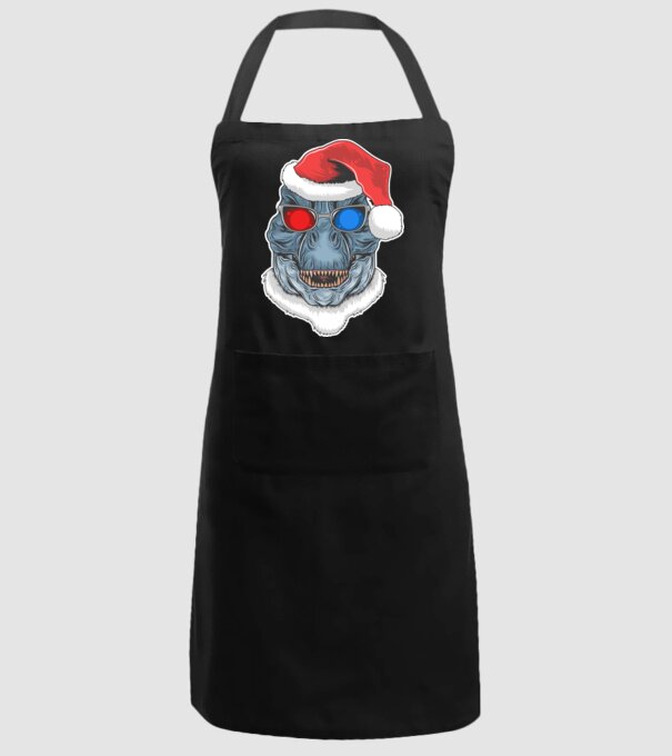 Santasaurus Rex model negru pe tricou