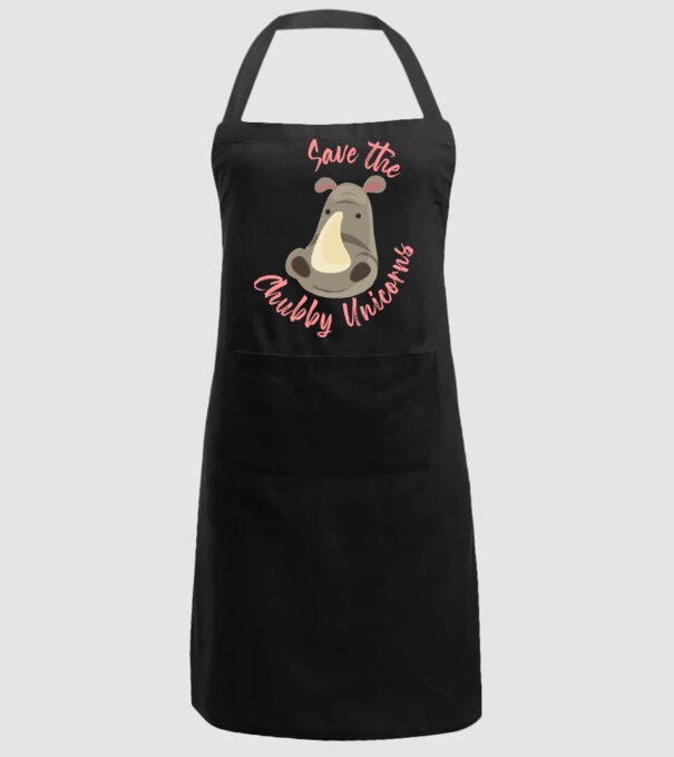 Save the chubby unicorns model negru pe tricou