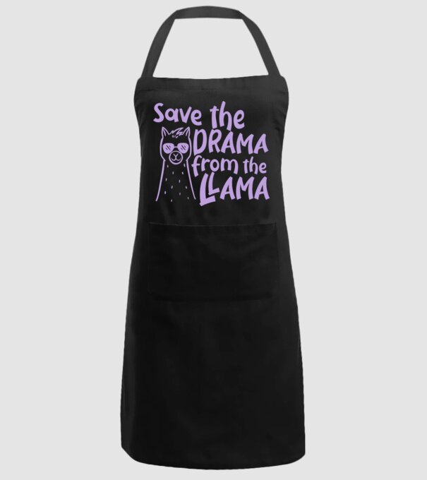 Save the drama from the llama model negru pe tricou