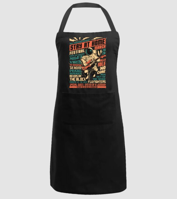 Stay at home festival model negru pe tricou