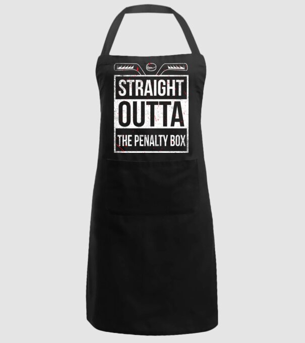 Straight outta the penalty box model negru pe tricou