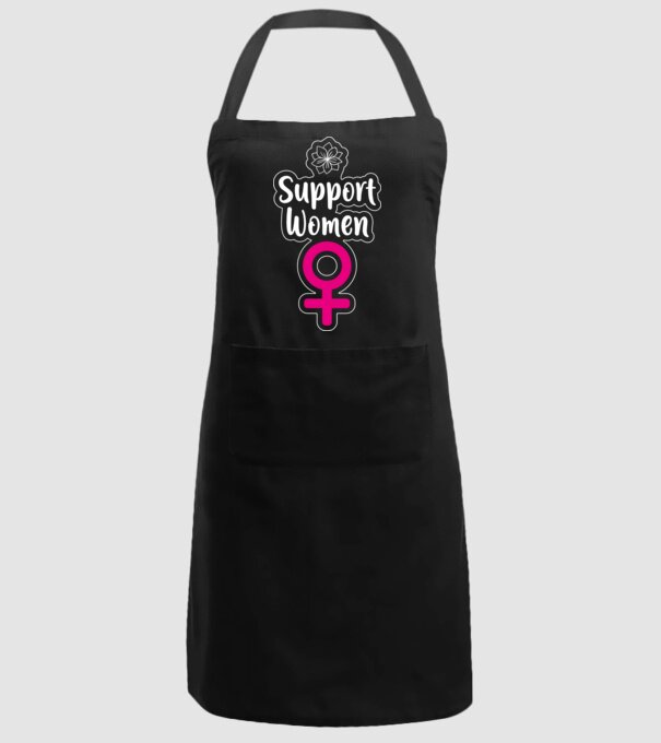 Support Women model negru pe tricou