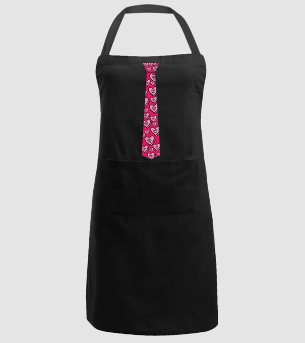 Cravată cu inimă model negru pe tricou