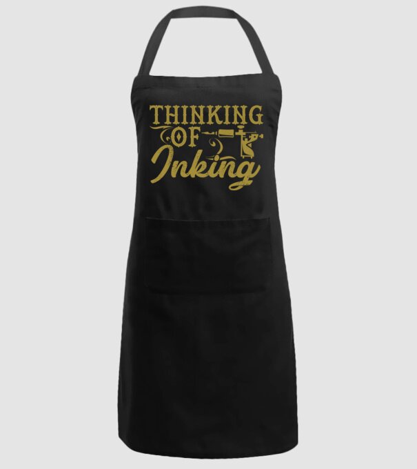 Thinking of inking model negru pe tricou