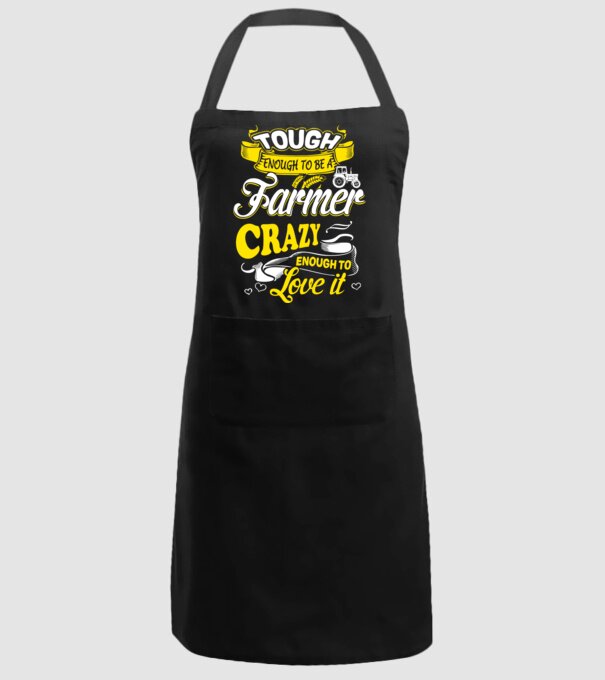 Tough enough to be a farmer Traktoros model negru pe tricou