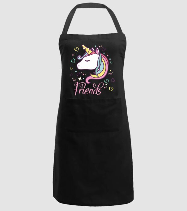 Unicorn Friend model negru pe tricou