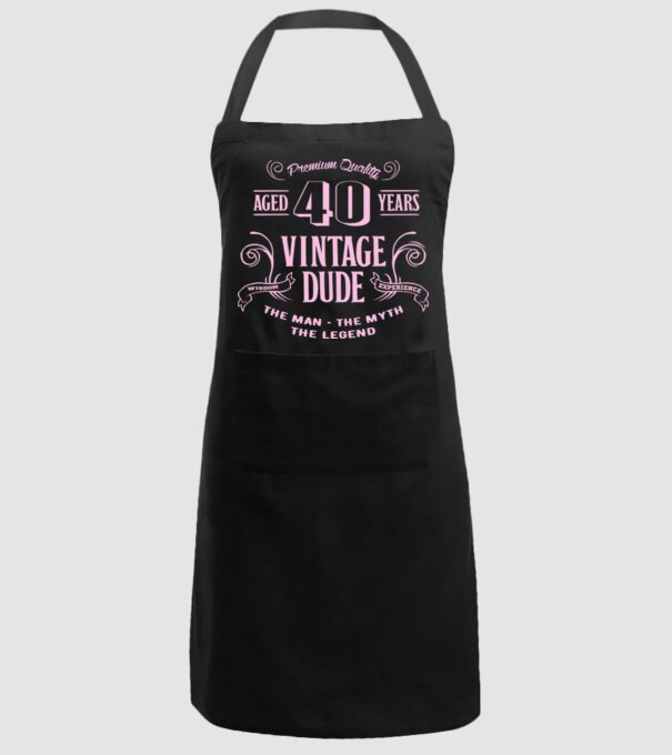 Vintage Dude - 40 model negru pe tricou