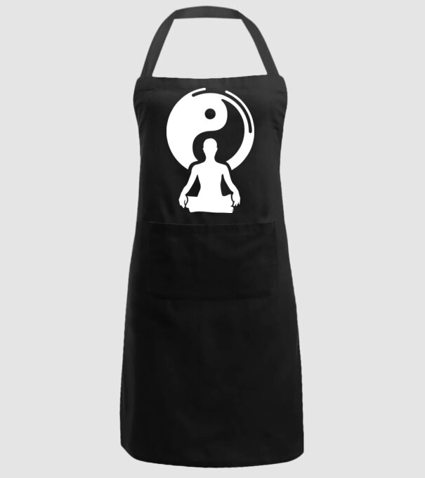 Meditație Yin yang model negru pe tricou