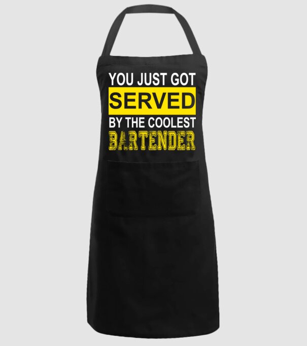 You just got served by the coolest bartender model negru pe tricou