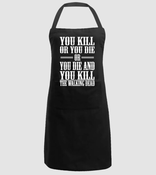 you kill or you die or model negru pe tricou