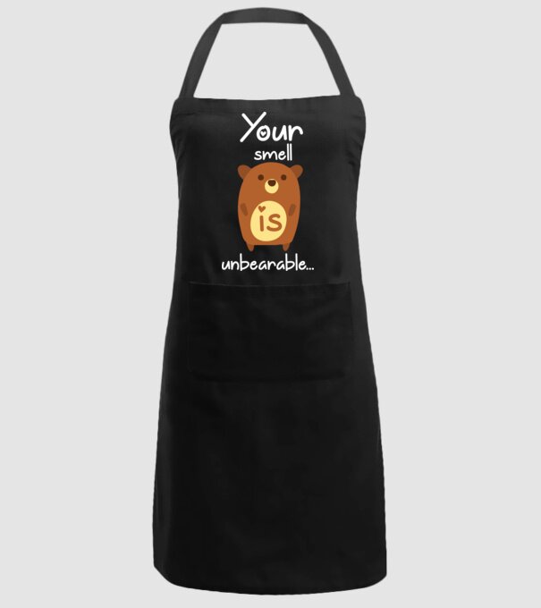 Your smell is un-bear-able.. model negru pe tricou