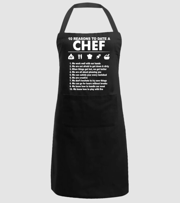 10 reasons to date a chef model negru pe tricou