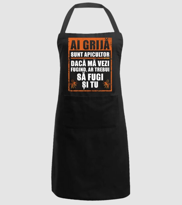 ai grijă, sunt apicultor, dacă mă vezi fugind, ar trebui să fugi și tu model negru pe tricou