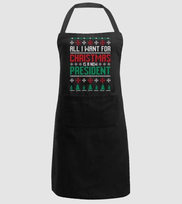 All I want for christmas model negru pe tricou
