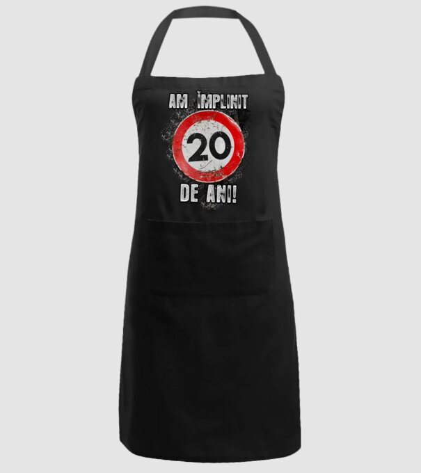 Am împlinit 20 de ani! model negru pe tricou