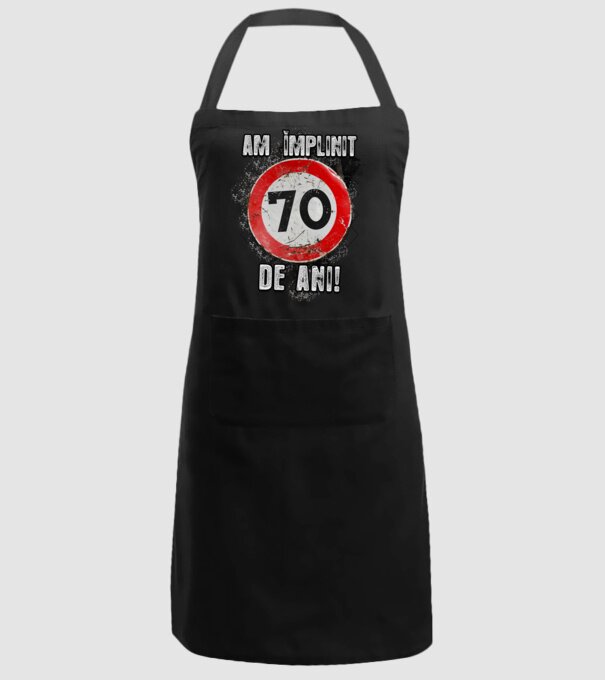 Am împlinit 70 de ani! model negru pe tricou