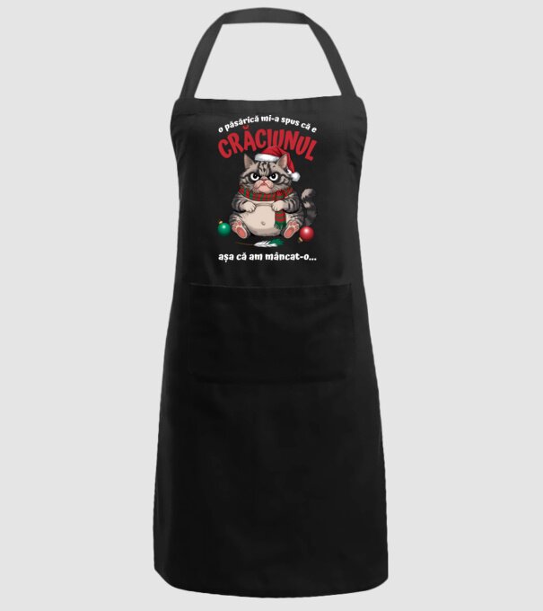 Am mâncat pasărea Crăciun pisică Negru model negru pe tricou